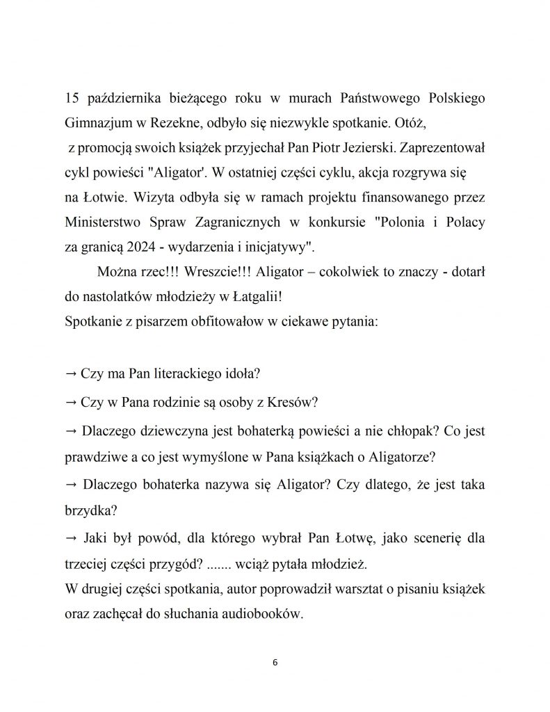 GAZETKA SZKOLNA - PAŃSTWOWE POLSKIE GIMNAZJUM W REZEKNE Nr 2 październik