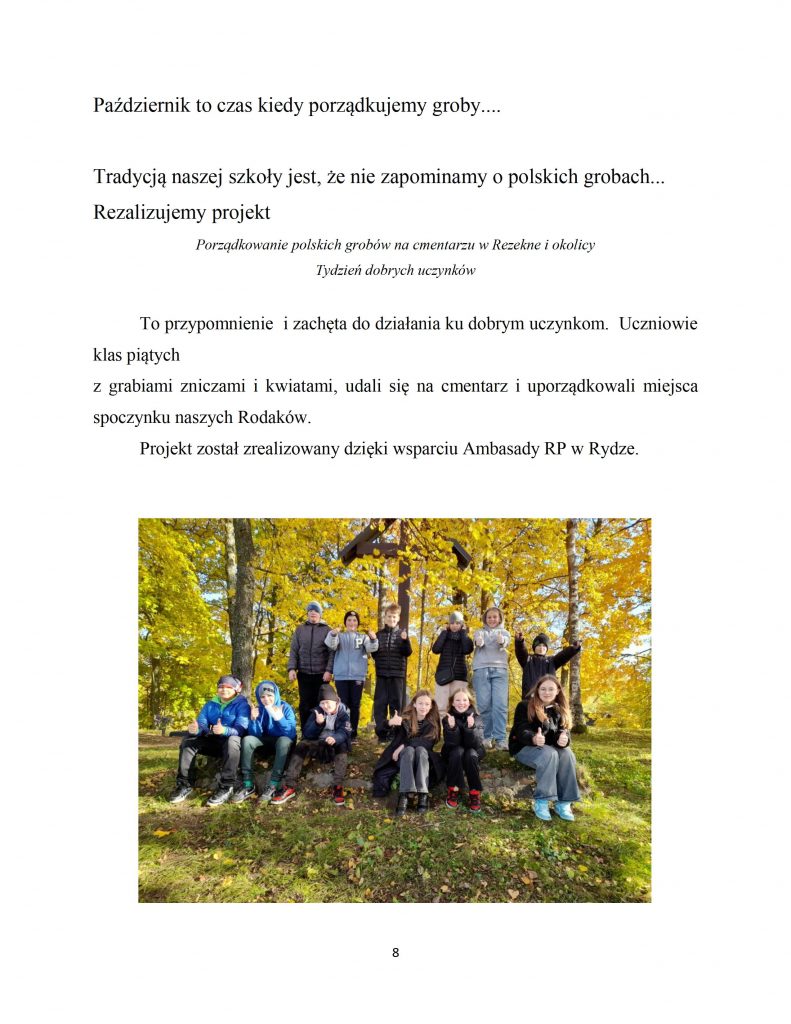 GAZETKA SZKOLNA - PAŃSTWOWE POLSKIE GIMNAZJUM W REZEKNE Nr 2 październik